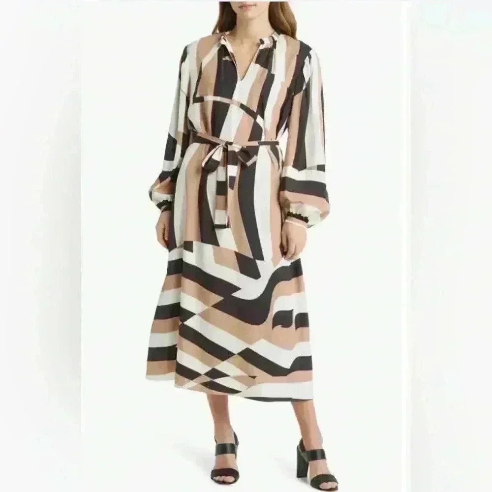 BOSS By Hugo Boss Detola Long Sleeve Midi Dress Size 6